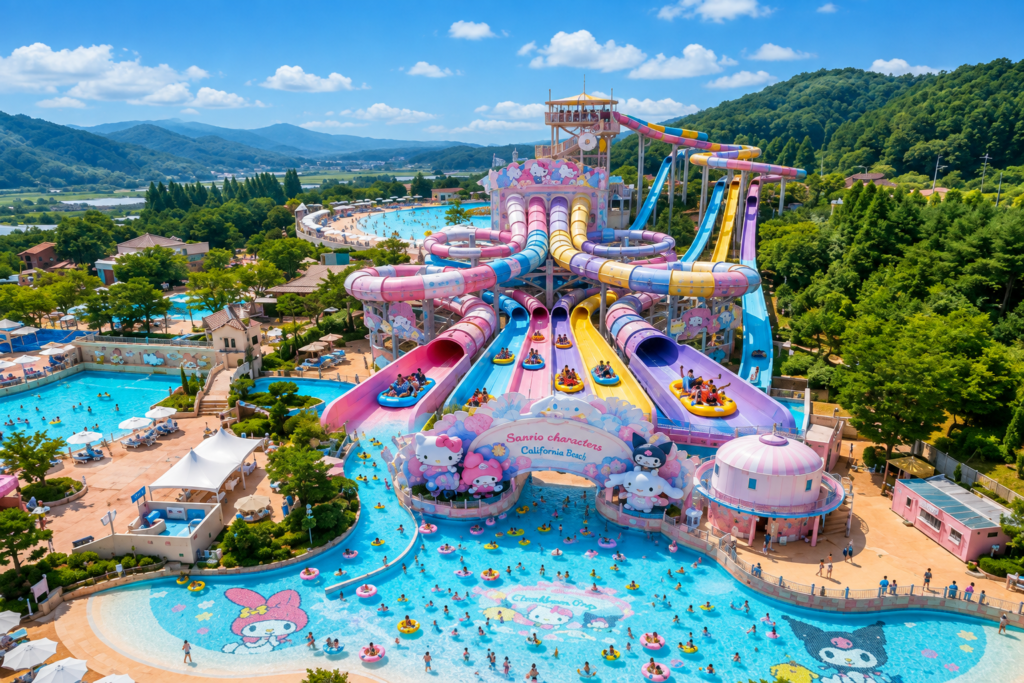 Caribbean Bay water park in Korea during the summer season