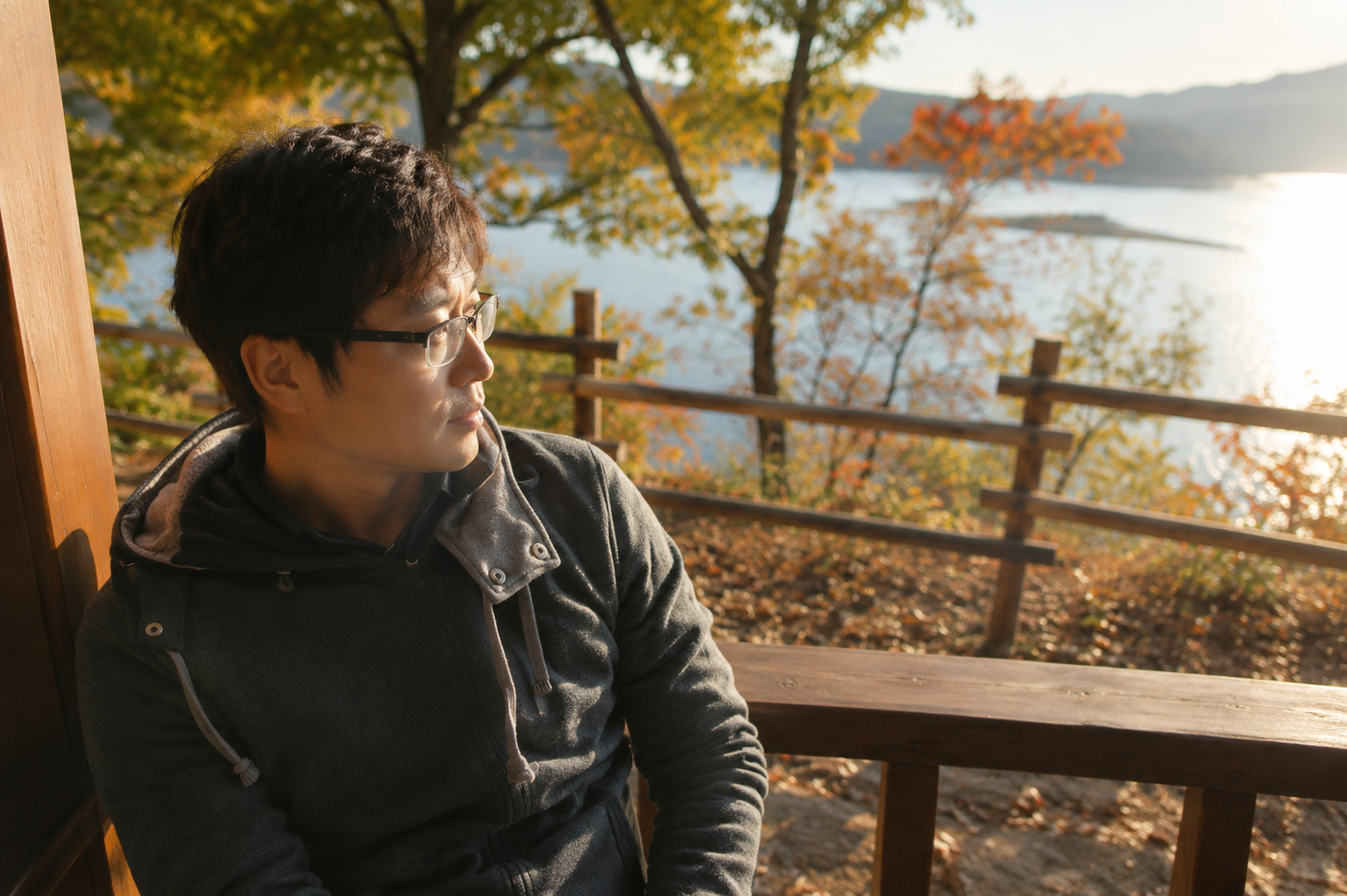Korea First Trip creator Sunho enjoying an autumn day in Korea