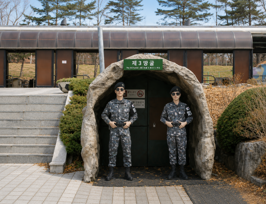 Map showing Imjingak, Third Tunnel, Dora Observatory and Tongilchon Village on a DMZ tour